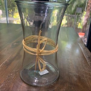 Large clear glass floral vase
